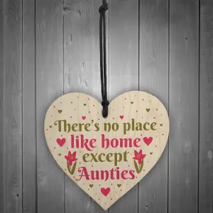 Red Ocean Auntie Aunt Sister Christmas Birthday Gifts Hanging Wooden Heart Sign Xmas Home Keepsake