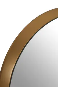 Interiors by Premier Athena Medium Round Wall Mirror With Gold Frame