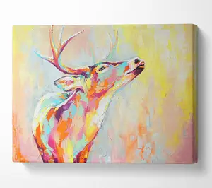 The Stag Looking Ahead Canvas Print Wall Art - Medium 20 x 32 Inches