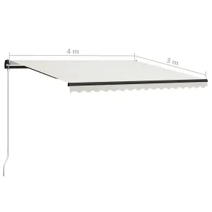 Berkfield Manual Retractable Awning 400x300 cm Cream