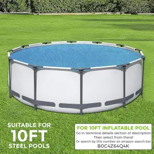 Bestway 10ft Solar Pool Cover Fits Fast Set & Steel Pro Swimming Pools