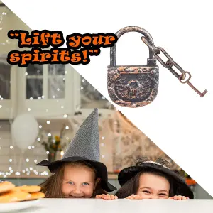 Halloween Decoration Lock, Chain & Key Halloween Party, Trick or Treat  Gold