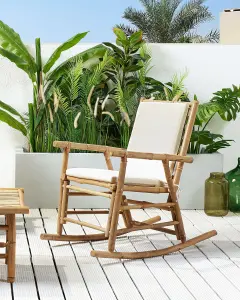 Garden Rocking Chair FRIGOLE Bamboo Wood Light Wood