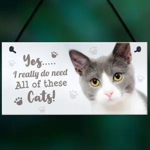 Red Ocean Really Do Need All These Cats Sign Funny Crazy Cat Lady Sign Pet Lover Gift