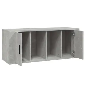 Berkfield TV Cabinet Concrete Grey 100x35x40 cm Engineered Wood