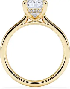 Amora Radiant 3.00Ct Hidden Halo Lab Diamond Engagement Ring G/Vs1 Set In 18K Gold