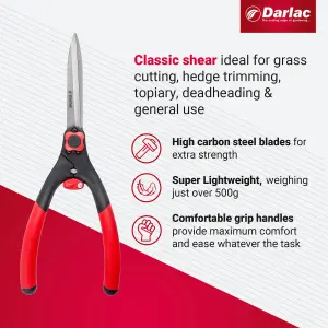 Darlac Garden Soft Grip Lightweight Hedge Shear Pruner Trimmer Cutter DP300