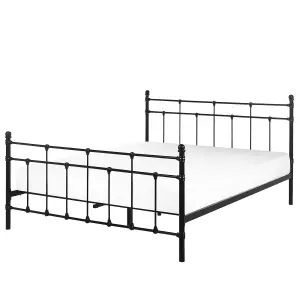 Metal EU King Size Bed Frame Black LYNX