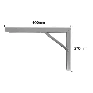 Shelf Depot Heavy Duty Folding Brackets Silver Zinc Plated (H)400mm (D)272mm, Pack of 2