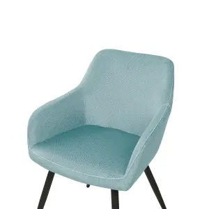 Set of 2 Dining Chairs CASMALIA Velvet Light Blue