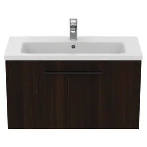 Ideal Standard i.life S Compact Matt Coffee Oak effect Wall-mounted Bathroom Vanity unit (H) 440mm (W) 800mm