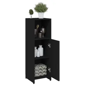 Berkfield Bathroom Cabinet Black 30x30x95 cm Engineered Wood