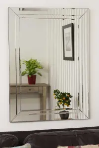 MirrorOutlet Cranbury All Glass Large Wall Mirror 100 x 70 CM