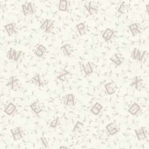 Laura Ashley Alphabet Grey Kids Smooth Wallpaper