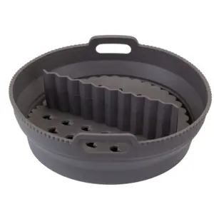 Air Fryer Round Divider Liner Silicone Reusable Non Stick Liner Grey