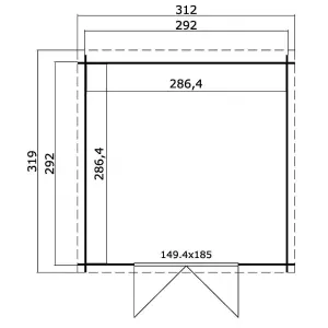 Lasita Osland Miami - 2.92m x 2.92m - Pent Roof Log Cabin Summer House