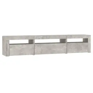 Berkfield TV Cabinet with LED Lights Concrete Grey 195x35x40 cm