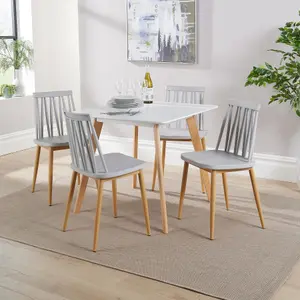 Home Source Trinity Table and 4 Grey Lucy Chairs