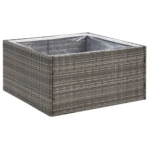 Berkfield Garden Planter Grey 80x80x40 cm Poly Rattan