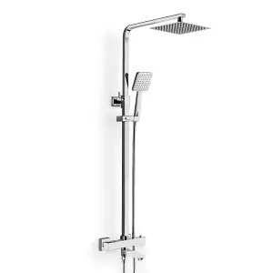 Nes Home Fawley Square Thermostatic Shower Kit with Bath Filler Chrome