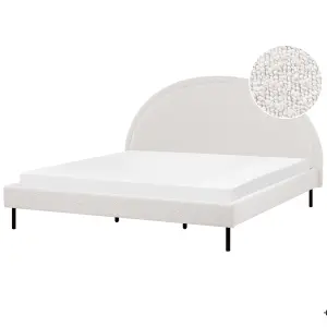 Boucle EU Super King Size Bed White MARGUT