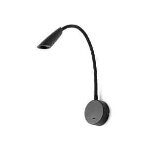 Luminosa Boken Adjustable Black Wall Reader Light