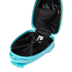 Baby Shark Childrens/Kids Striped 2 Wheeled Suitcase Blue/Yellow (One Size)