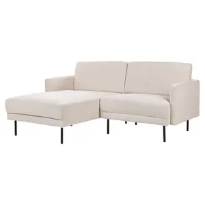 Right-Hand Corner Sofa BREDA Light Beige Fabric 2 Seater Right Hand