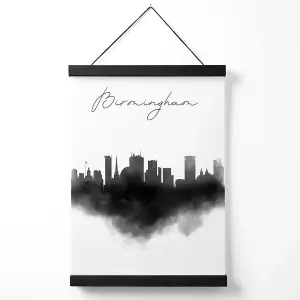 Birmingham Watercolour Skyline City Medium Poster with Black Hanger