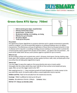 Green Gone Outdoor Patio Algae Mould & Lichen Killer Ready To Use Spray 750ml