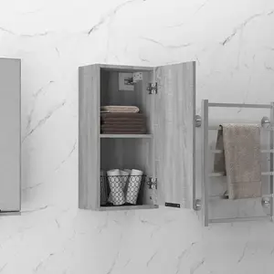 Berkfield Wall-mounted Bathroom Cabinet Grey Sonoma 32x20x67 cm