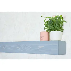 Lulger Floating Shelf with Reclaimed Wood Moonlight Grey / 7.5cm H x 102cm W x 14.5cm D