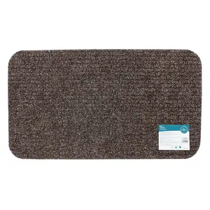 JVL Delta Scraper Doormat, 40x70cm, Brown