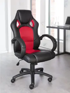 Daytona office chair with wheels in red / black