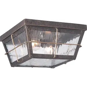 Elstead Cortland 2 Light Outdoor Flush Mount - Imperial Bronze Finish, E27