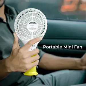 Geepas Rechargeable Mini Fan Personal Portable Fan with 3 Speed Options, Green