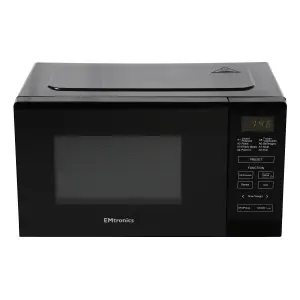 EMtronics 20 Litre Black 700W Microwave With 800W Grill, Timer and Preset Menu