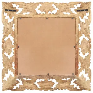 Berkfield Hand Carved Mirror Brown 50x50 cm Solid Mango Wood