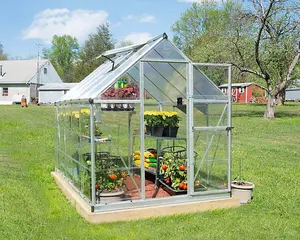 Greenhouse Hybrid 6X10- Polycarbonate - L306 x W185 x H208 - Silver