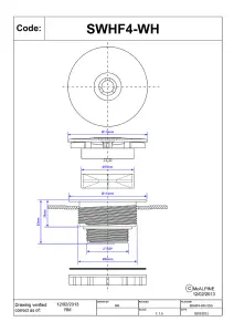 McAlpine SWHF4-WH High Flow Shower Waste 110mm Chrome Plated Plastic Flange x 56mm Tail