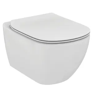 Ideal Standard Tesi White Slim Wall hung Toilet with Soft close seat & Concealed cistern