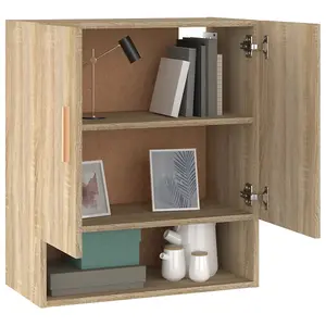 Berkfield Wall Cabinet Sonoma Oak 60x31x70 cm Engineered Wood