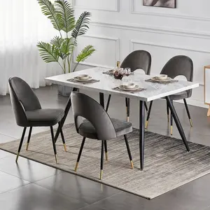 Zackery Velvet Upholstered Dining Chair (Set of 2) Grey