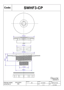 McAlpine SWHF3-CP High Flow Shower Waste 110mm Chrome Plated Plastic Flange x 56mm Tail