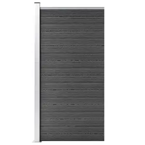 Berkfield Fence Panel WPC 95x186 cm Black