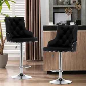 Montevallo Height Adjustable Swivel Bar Stool (Set of 2) Black