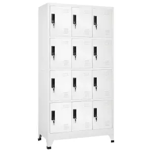 Berkfield Locker Cabinet White 90x45x180 cm Steel