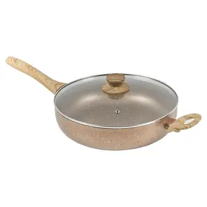 URBN CHEF 28cm Diameter Ceramic Rose Gold Induction Deep Saute Pan Cookware