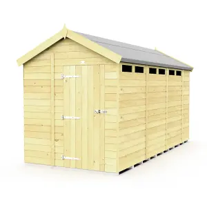 6 x 14 Feet Apex Security Shed - Single Door - Wood - L417 x W175 x H217 cm