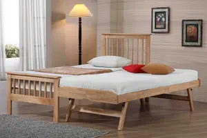 Pentre Single 3ft Hardwood Oak Guest Bed